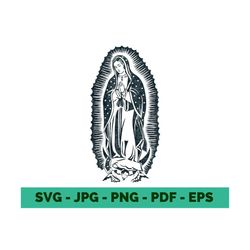 Virgen de Guadalupe SVG PNG File, virgen stamp white, Virgin Mary Svg, Mother of God , Lady Guadalupe, Virgin of Mexico Digital File Cricut