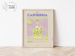 Caipirinha Wall Art Print, Modern Kitchen Decor, Retro Poster, Downloadable print, Printable Poster,  Wall art.jpg
