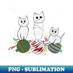 cute cats with christmas decorative ball - trendy sublimation digital download - revolutionize your designs