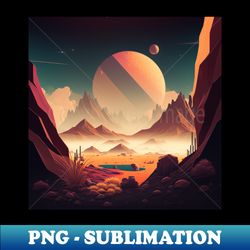 Illustration of landscape in the space - High-Resolution PNG Sublimation File - Create with Confidence