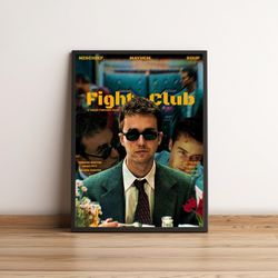 Fight Club Poster, Fight Club Wall Art, Art Print, Wall Decor, Tyler Durden Poster, Edward Norton, Vintage Movie Poster,