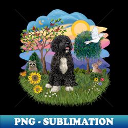 Portuguese Water Dog White Bib And Paws - Trendy Sublimation Digital Download - Defying The Norms