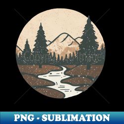 pine tree nature vintage landscape - vintage sublimation png download - boost your success with this inspirational png download