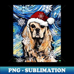 American Cocker Spaniel Santa - Vintage Sublimation PNG Download - Perfect for Creative Projects