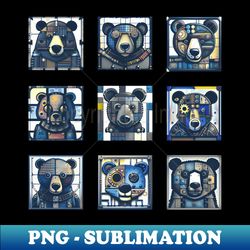 Adorable Steampunk Bears - Decorative Sublimation PNG File - Perfect for Sublimation Art