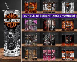 Bundle 12 Design Harley Tumbler, Tumbler Bundle Design, Sublimation Tumbler Bundle, 20oz Skinny Tumbler 12