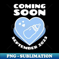 baby announcement feeding bottle coming soon september 2023 birthday - exclusive sublimation digital file - perfect for sublimation mastery