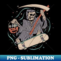 Halloween Grim Skater - PNG Sublimation Digital Download - Fashionable and Fearless