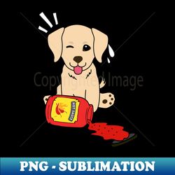 Funny Golden Retriever Spilled Hot Sauce - Special Edition Sublimation PNG File - Boost Your Success with this Inspirational PNG Download