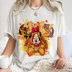 Cute Fall Disney, Vintage Water Color Mickey Minnie, Thanksgiving Shirts, Fall Disney