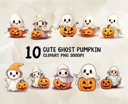 10 Cute Ghost Pumpkin Png, Halloween Svg, Cute Halloween, Halloween, Halloween Png 54