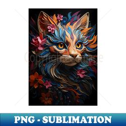 Psychedelic Cat - Exclusive PNG Sublimation Download - Fashionable and Fearless