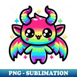 Baphomet Cute Kawaii Rainbow Neon Goth - Signature Sublimation PNG File - Capture Imagination with Every Detail