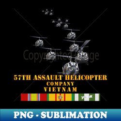 57th Assault Helicopter Co w VN SVC X 300 - Exclusive PNG Sublimation Download - Vibrant and Eye-Catching Typography
