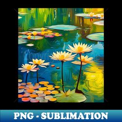 Water Lilies tribute to Monet - Artistic Sublimation Digital File - Bold & Eye-catching
