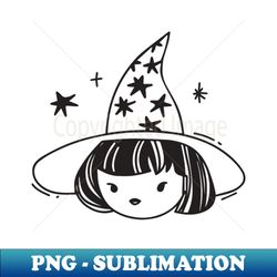 girl in witch hat halloween illustration - exclusive png sublimation download - stunning sublimation graphics