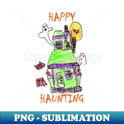 Halloween Happy Haunting Kid Drawing - PNG Sublimation Digital Download - Spice Up Your Sublimation Projects