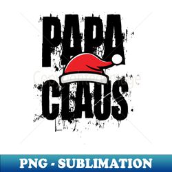 Santa Hat Papa Claus Black Text - Elegant Sublimation PNG Download - Bring Your Designs to Life
