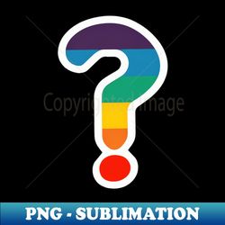 Rainbow color question mark graphic - Instant PNG Sublimation Download - Bold & Eye-catching