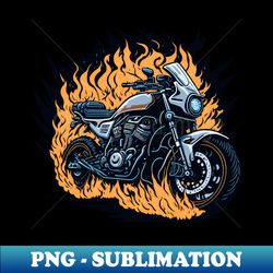 Motorcycle combustion scene - High-Resolution PNG Sublimation File - Vibrant and Eye-Catching Typography