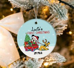 personalized baby mickey ornament, babys first christmas ornament
