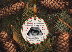 Personalized Baby Photo Pregnant Christmas Ornament, Baby announcement Ornament