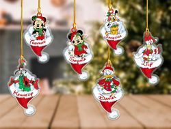 Personalized Disney Santa Hat Ornament, Disney Christmas Ornament