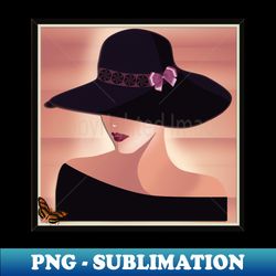 black hat deco lady - exclusive sublimation digital file - transform your sublimation creations