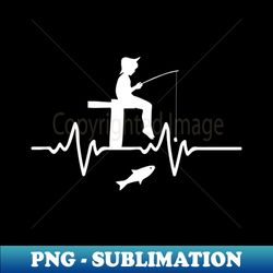 Fishing Heart Beat Pulse - Creative Sublimation PNG Download - Stunning Sublimation Graphics