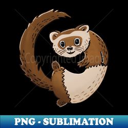 Cute Chocolate Ferret Illustration - Special Edition Sublimation PNG File - Perfect for Creative Projects