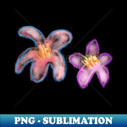 Pink blue watercolor lily flower art - Decorative Sublimation PNG File - Defying the Norms