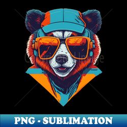 fashionable bear illustration - stylish sublimation digital download - unleash your creativity