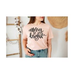 Merry and Bright Svg, containing svg, Christmas SVG, Holiday Shirt Design svg, Santa svg,