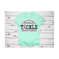 Tackle breast cancer svg, football sport cancer svg, Cancer awareness Svg, Cut File For Cricut and Silhouette
