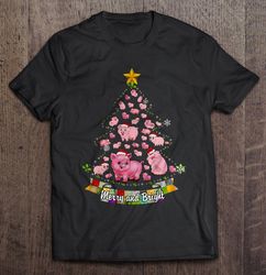 Merry And Bright Plumber Christmas Tree Tee Shirt
