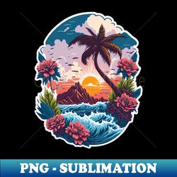 oasis with beautiful landscape - elegant sublimation png download - perfect for personalization