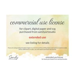 Commercial Use License for Clipart, Digital Paper and Svg from samilyartstudio