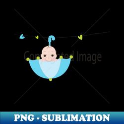 Newborn baby boy with umbrella - Retro PNG Sublimation Digital Download - Unleash Your Inner Rebellion