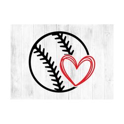 baseball heart svg, softball heart svg