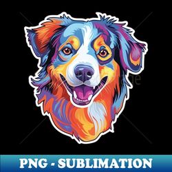 Colorful Smiling Dog Stickers Express Joy with Vibrant Canine Art Sticker - Unique Sublimation PNG Download - Boost Your Success with this Inspirational PNG Download