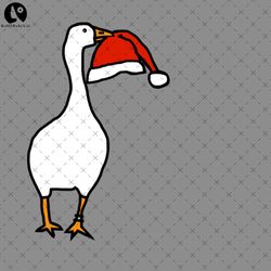 White Goose Steals Christmas Santa Hat PNG, Christmas PNG Dowload