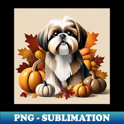 Shih Tzu Thanksgiving - Exclusive PNG Sublimation Download - Unleash Your Creativity