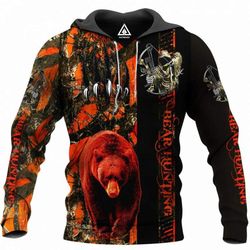 Bear Hunting Hoodie 3D Style2173 All Over Printed