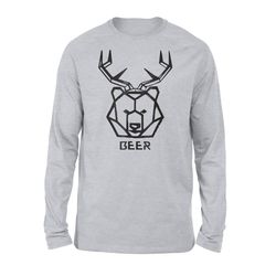 Bear Plus Deer Equals Beer Hunting Animal Lovers Long Sleeve T-Shirt