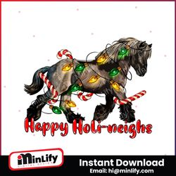 Happy Holineighs Christmas Lights PNG Donwload File