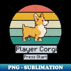 Retro Corgi 80s Video Game - Instant Sublimation Digital Download - Perfect for Sublimation Art