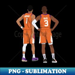 Devin Booker  Chris Paul Phoenix Basketball - Elegant Sublimation PNG Download - Perfect for Creative Projects