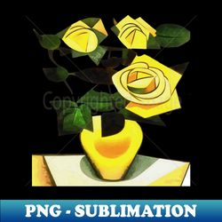 Yellow Roses Geometric Abstract Cut Out - Premium PNG Sublimation File - Create with Confidence