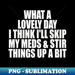 what a lovely day i think ill skip my meds and stir things up a bit - y2k - aesthetic sublimation digital file - boost your success with this inspirational png download