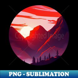 The mountains glow at sunrise - Instant PNG Sublimation Download - Perfect for Sublimation Mastery